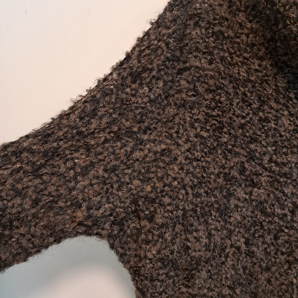 Free People She's All That Turtleneck Sweater Brown Alpaca Oversized Boho Size S - Picture 4 of 12